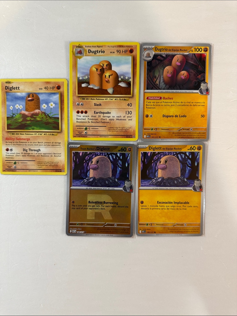 Pokemon Diglett & Dugtrio Card Collection - Yellow and Brown Artwork